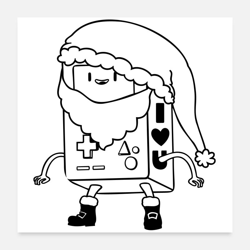 Dessin vectoriel SVG SVG de robots de Noël mignon Poster 60 x 60 cm