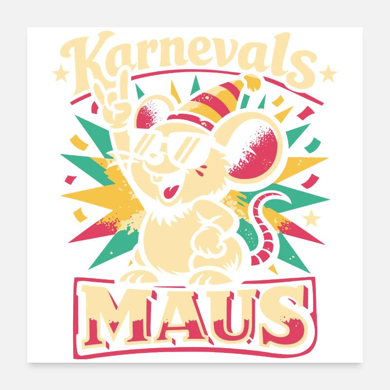 Karnevalsmaus Rock Musik Lustig Geschenk Poster 60x60 cm