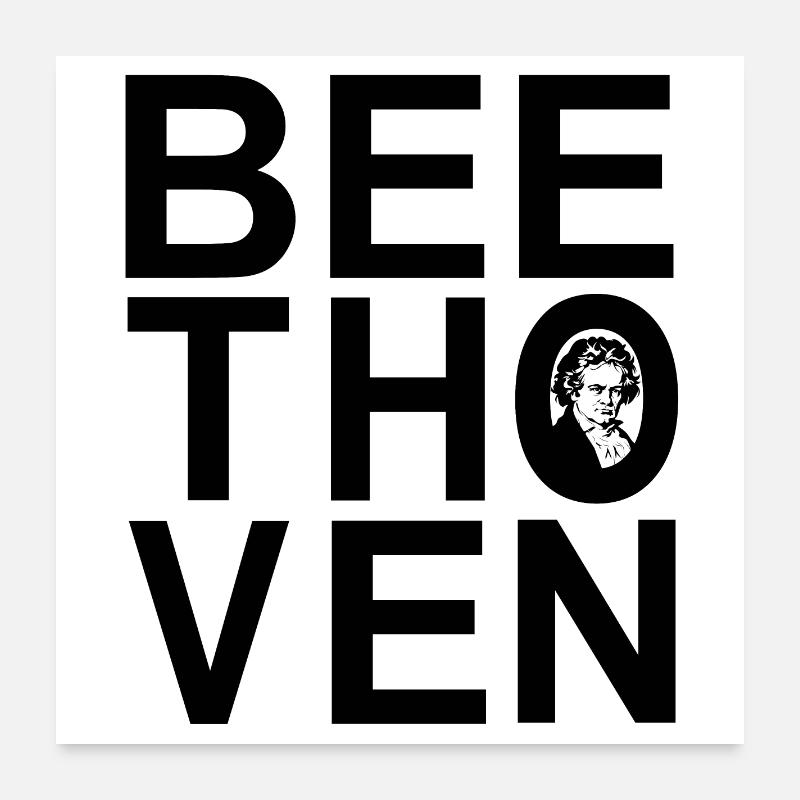 Beethoven - Poster 60 x 60 cm - blanc