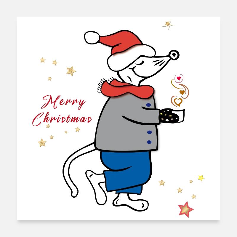 Merry Christmas, Advent - Poster 60x60 cm - Weiß