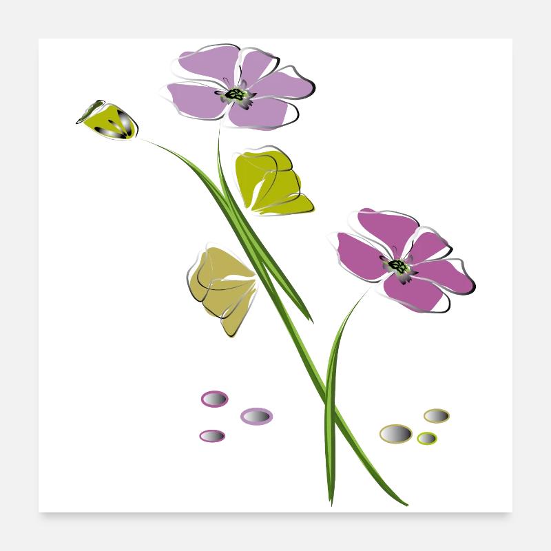 Blumen, Fleurs Poster 60 x 60 cm