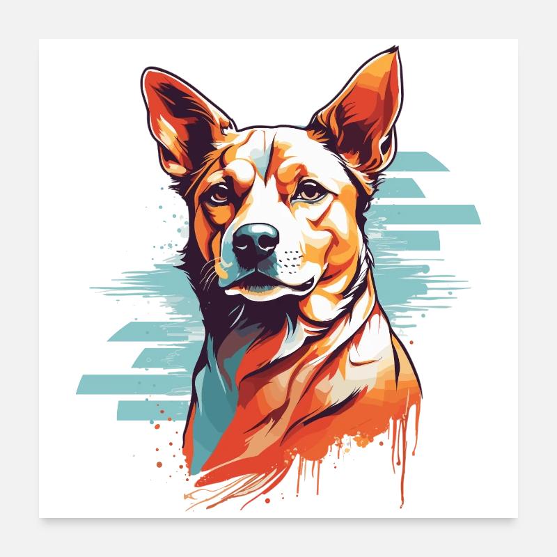 Tête de chien Poster 60 x 60 cm