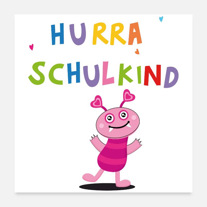 Hourra écolier Poster 60 x 60 cm