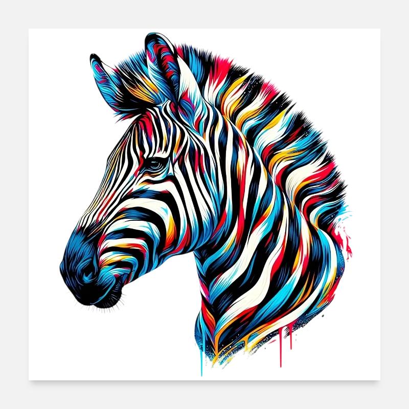 Zèbre Poster 60 x 60 cm