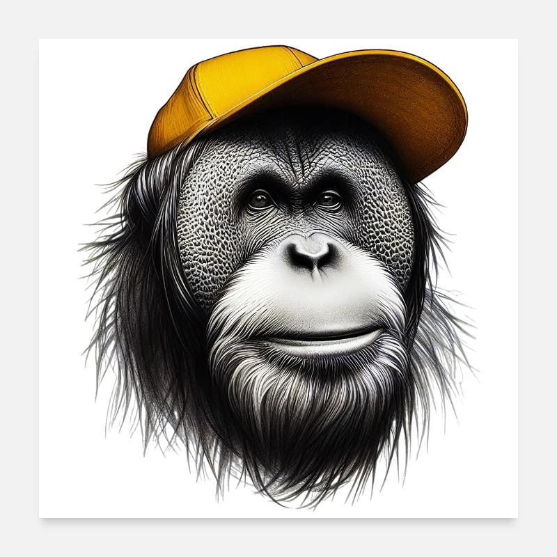 Orang-Utan-Affe Poster 60x60 cm