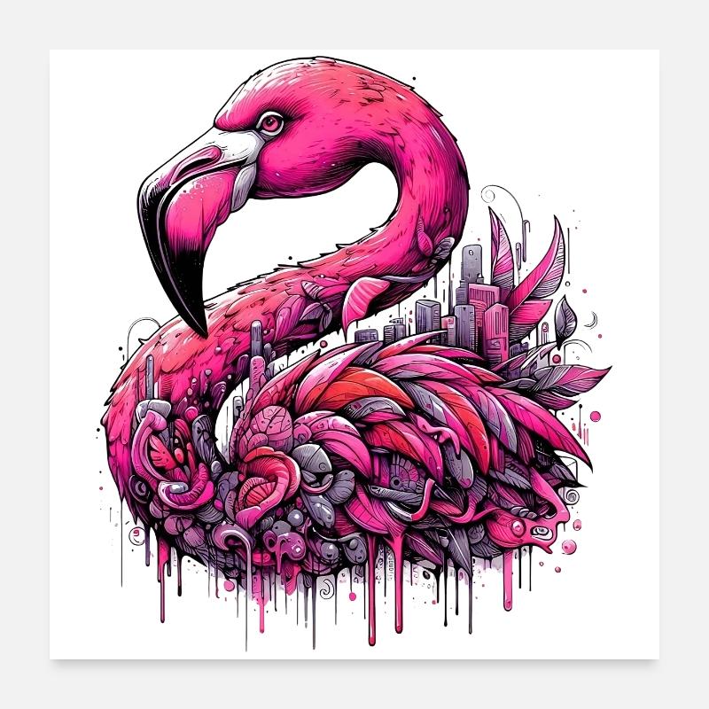 Flamingo - Poster 24" x 24" (60x60 cm) - white
