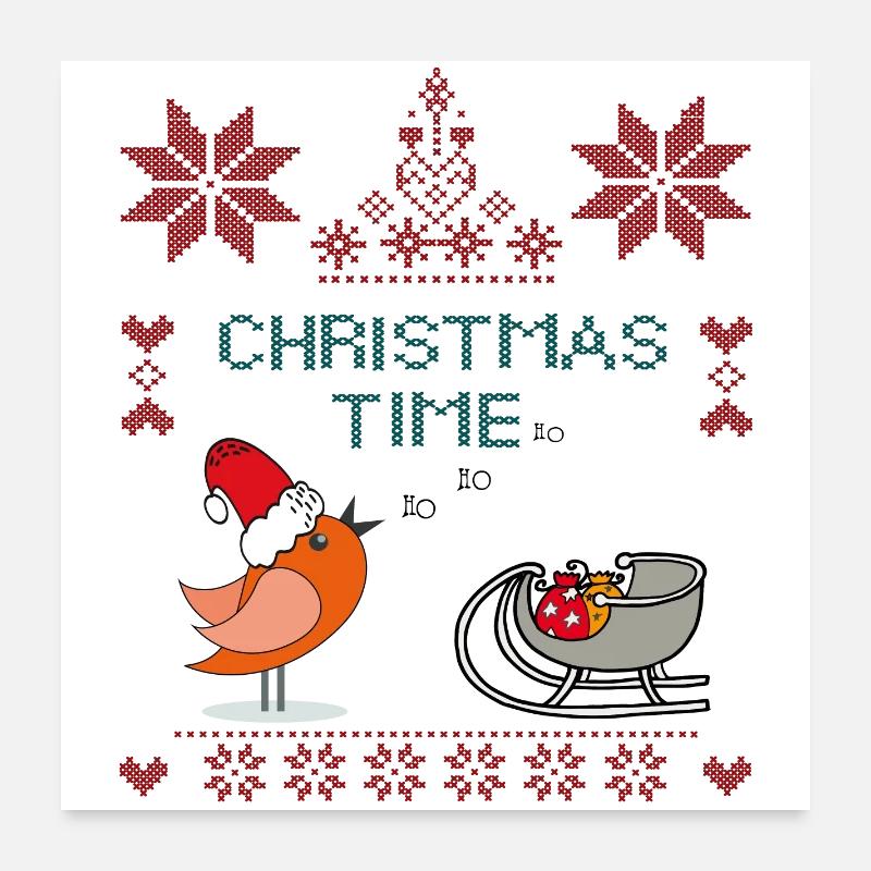 Christmas Time - Poster 60x60 cm - Weiß