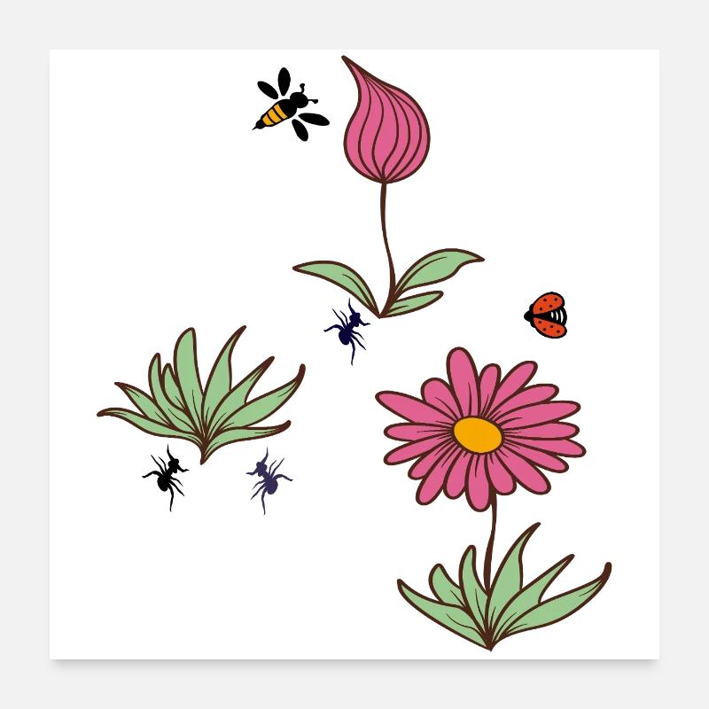Fleur de bourgeon de plante Poster 60 x 60 cm
