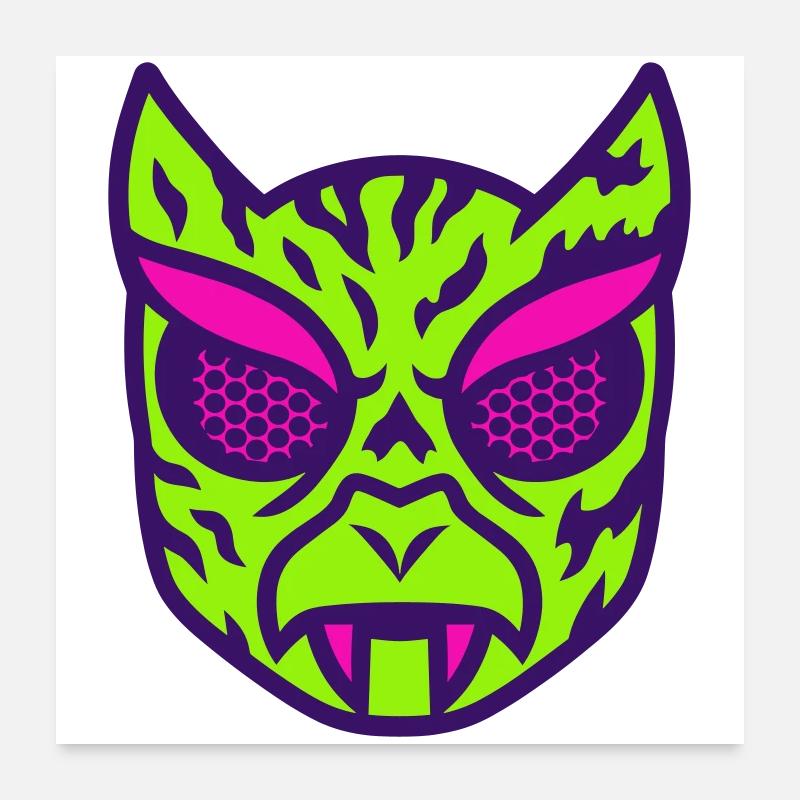 Neon Viper Mask Poster 60x60 cm