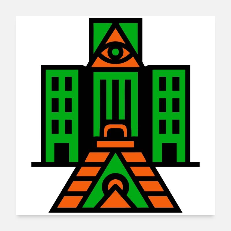 Okkult Architecture - Poster 60x60 cm - Weiß