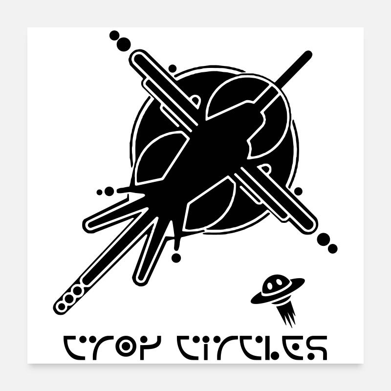 Crop Circle Graffiti Cosmique - Poster 60 x 60 cm - blanc