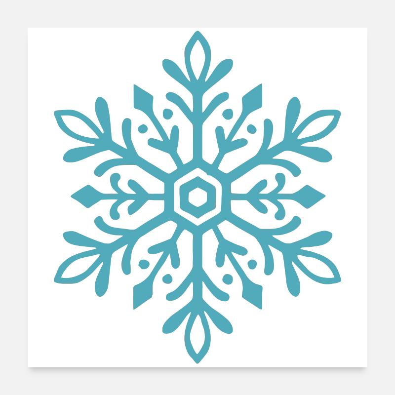 Flocon de neige | Montagne  | Ski | Snowboard Poster 60 x 60 cm