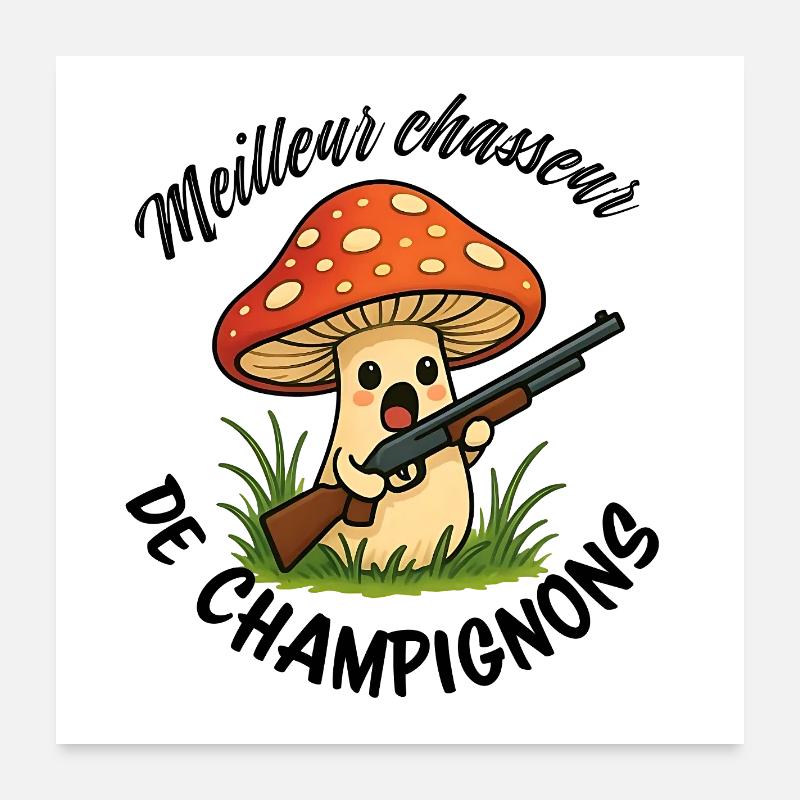 Meilleur chasseur de champignons Poster 60 x 60 cm