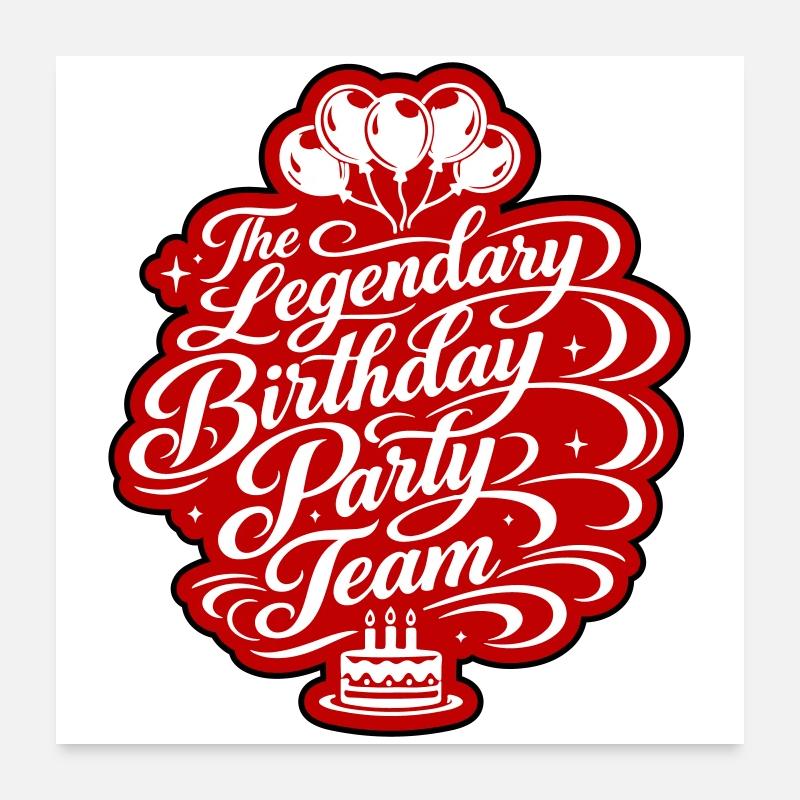 Équipe d’anniversaire qui dit Poster 60 x 60 cm