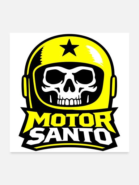 Logo du Crâne de Motor Santo - Poster 60 x 60 cm - blanc - Devant