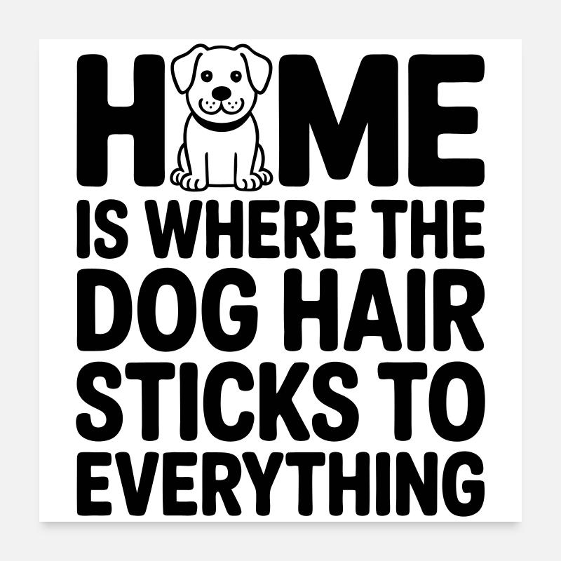Maison avec chien pour propriétaires de chiens Poster 60 x 60 cm