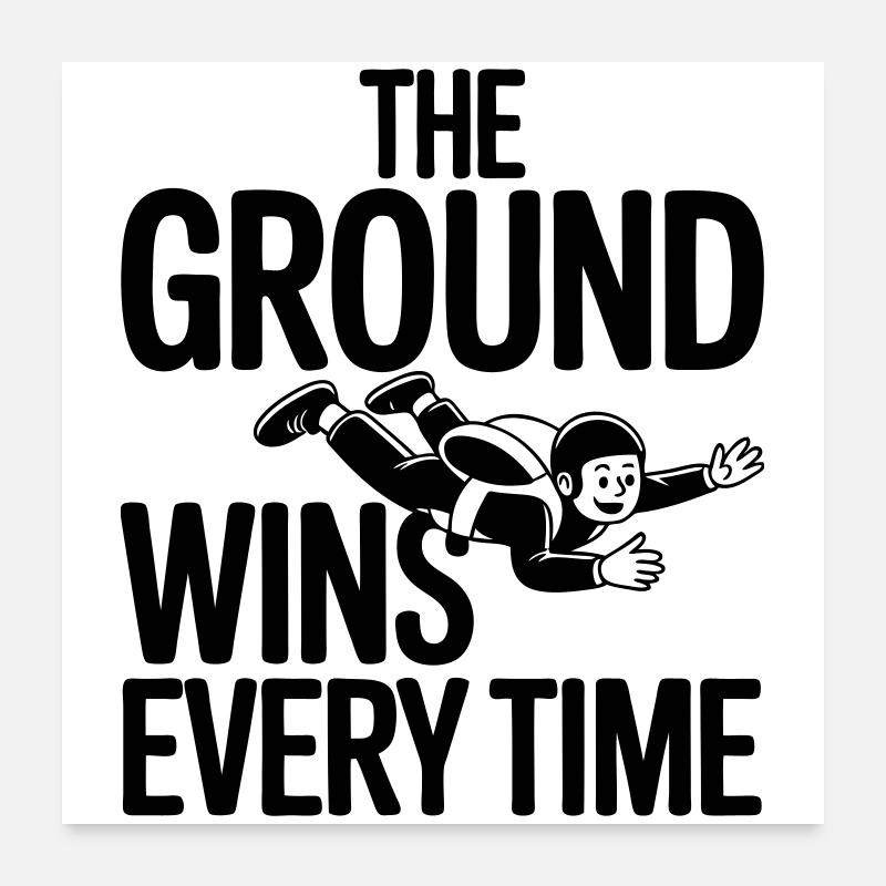 Skydiving funny saying parachute - Poster 24" x 24" (60x60 cm) - white