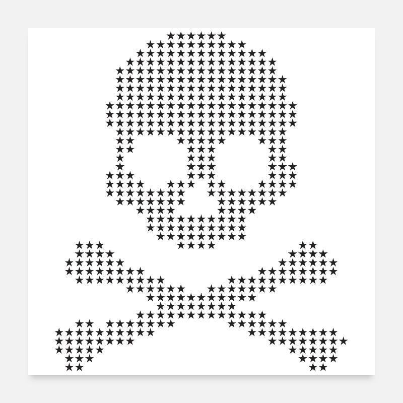 Starry Skull & Crossbones Poster 24" x 24" (60x60 cm)