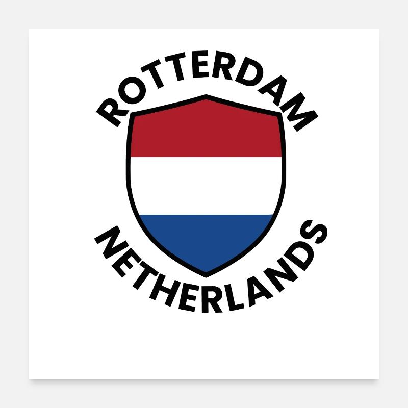 Drapeau du Bouclier de Rotterdam Poster 60 x 60 cm