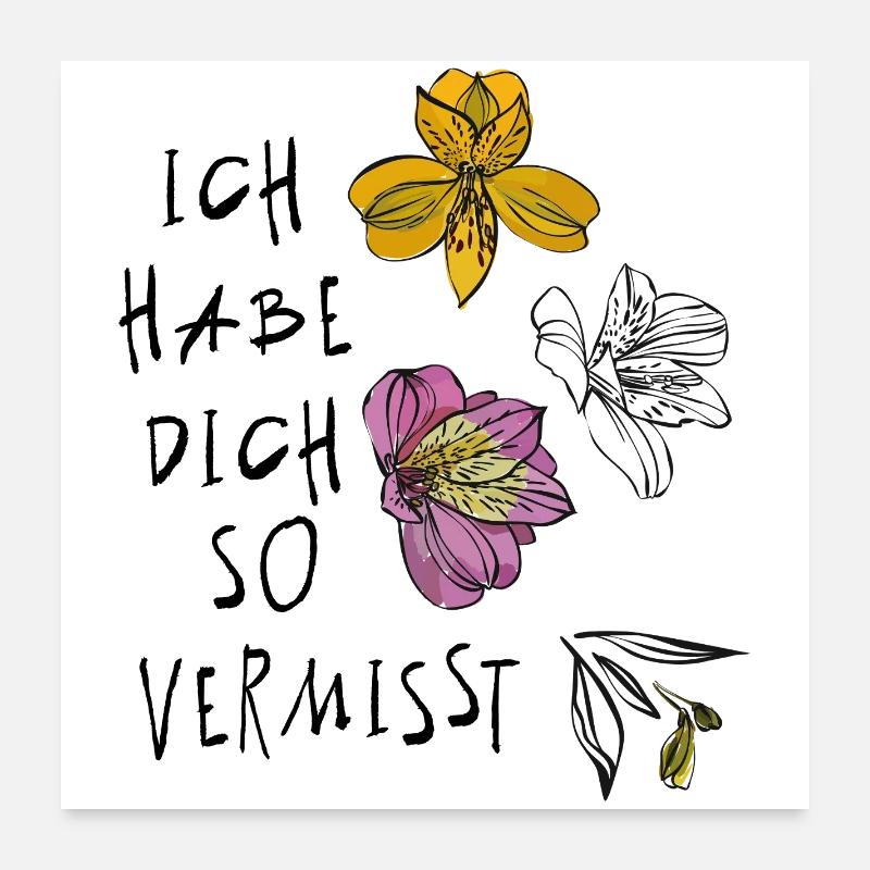 Ich habe dich so vermisst Poster 60x60 cm