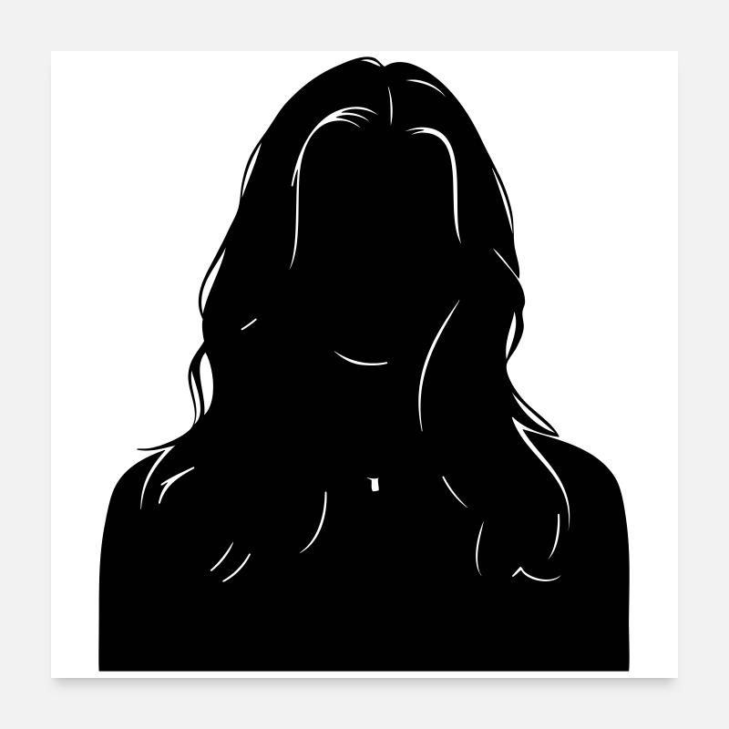 Sillouhette Frau Poster 60x60 cm