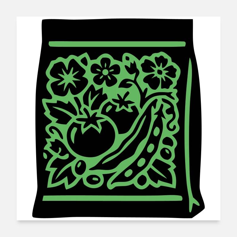 Seeds Bag Tomatoes Vegetables Poster 24" x 24" (60x60 cm)