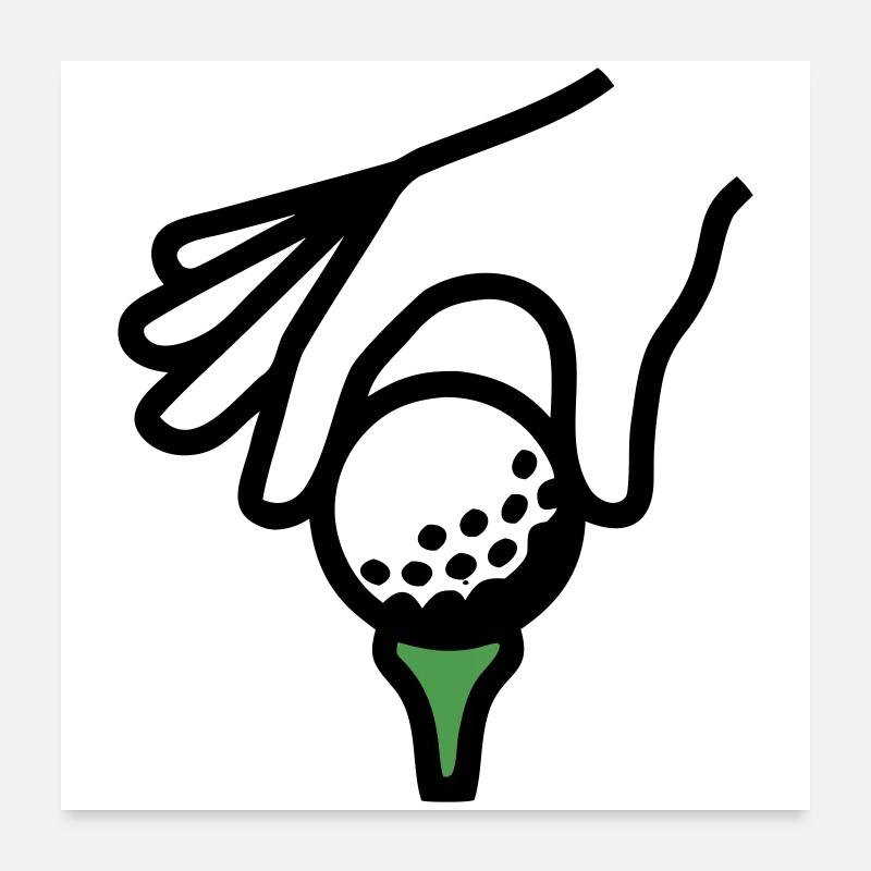 Golf Ball Tee Tee Golf Golf Club Golfer Poster 24" x 24" (60x60 cm)