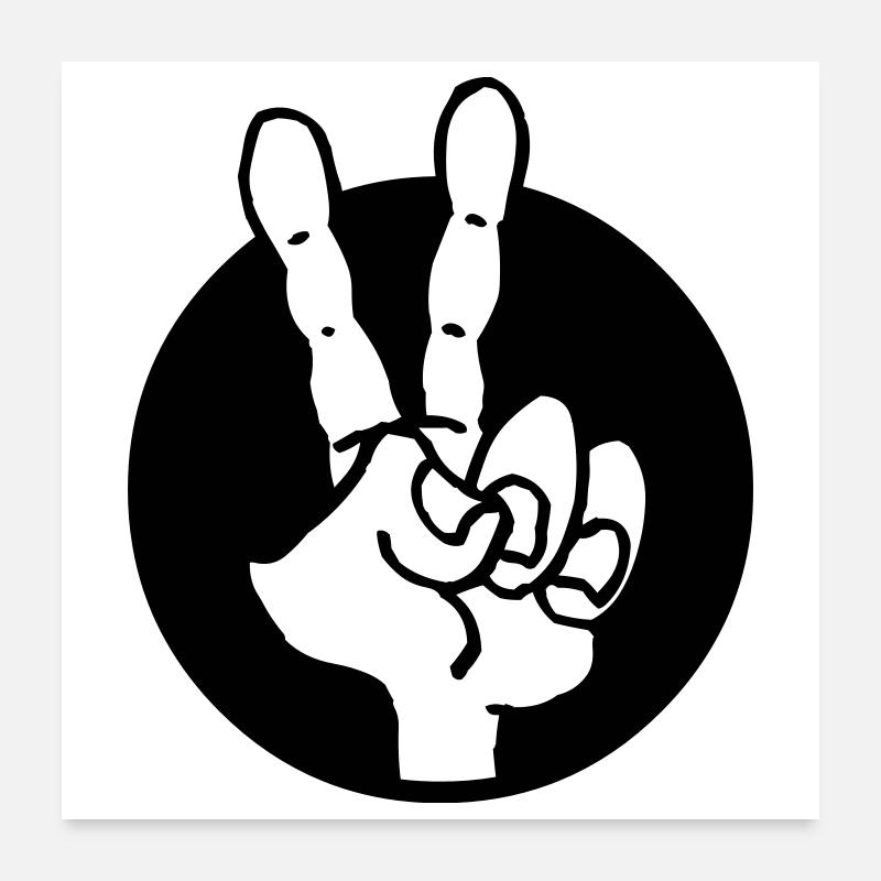 Hand peace Poster 60 x 60 cm