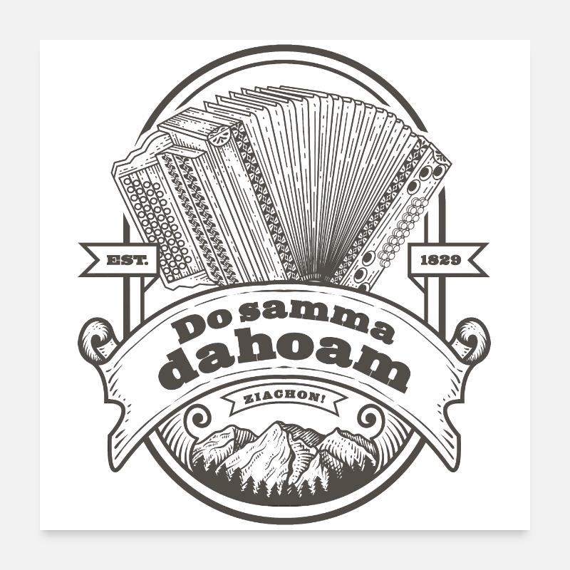 Ziach Vintage Label - Do samma dahoam | ZiachON! Poster 60x60 cm
