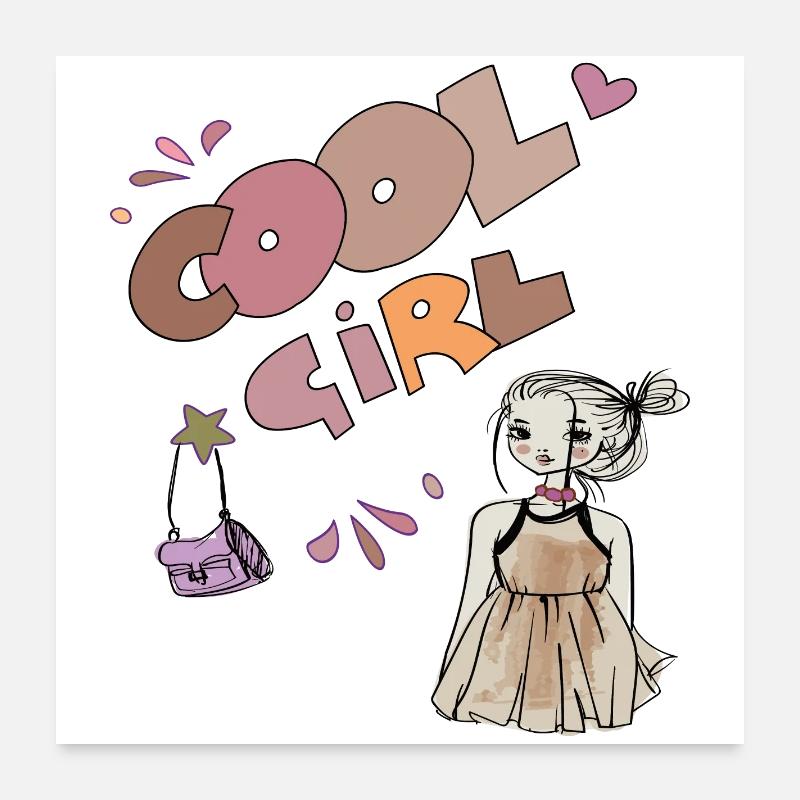 Fille Cool, Fille Poster 60 x 60 cm