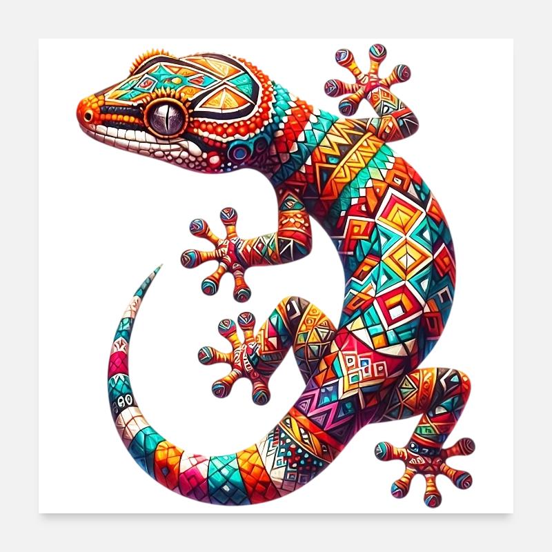 Gecko - Poster 24" x 24" (60x60 cm) - white