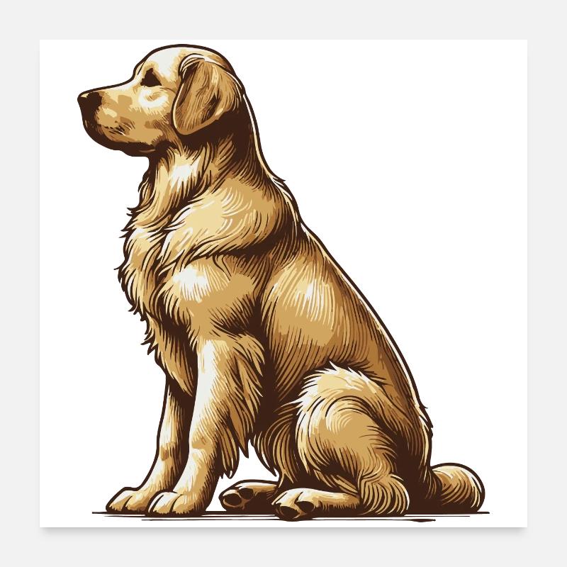 Golden retriever Poster 60 x 60 cm