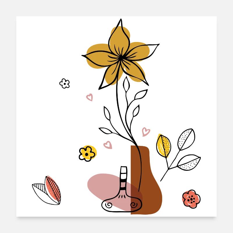 Blumenvase Poster 60x60 cm