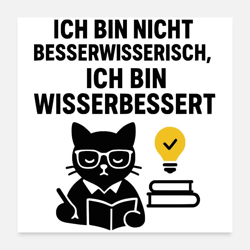 Besserwisser - Poster 60x60 cm - Weiß
