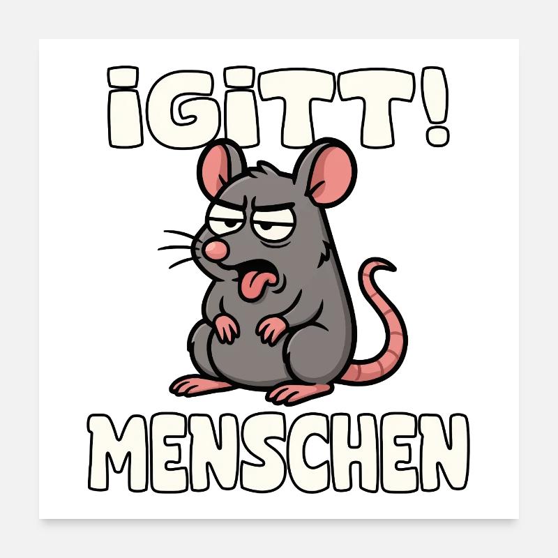 Rat avec Langue iGITt HUMANS Poster 60 x 60 cm