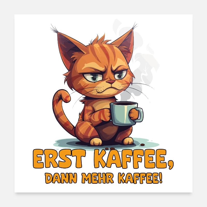 Dicton de café Grim Cat Poster 60 x 60 cm