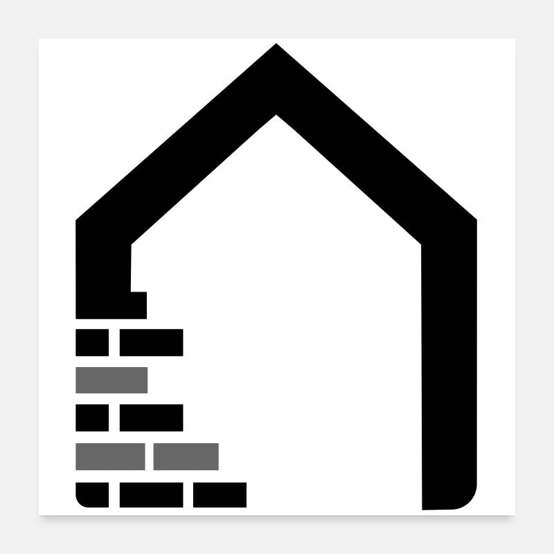 Mason Logo with House & Bricks Poster 24" x 24" (60x60 cm)