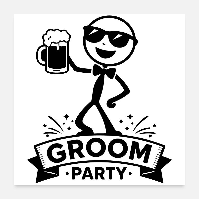 L’équipe Groom Bräutigam Poster 60 x 60 cm