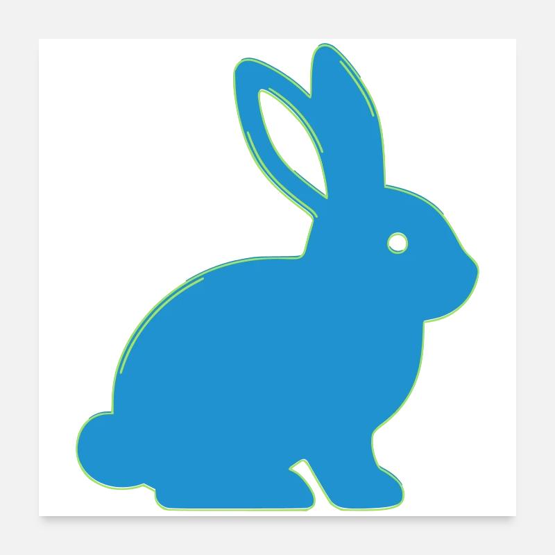 Neon Bunny Y2K Cute Vector Poster 24" x 24" (60x60 cm)