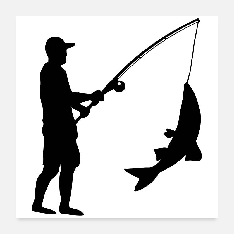 Pêcheurs à la ligne Poster 60 x 60 cm
