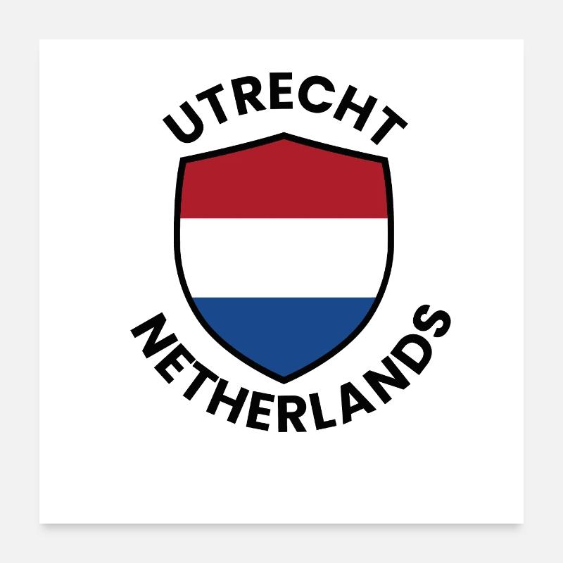 Bouclier d’Utrecht Drapeau des Pays-Bas Poster 60 x 60 cm