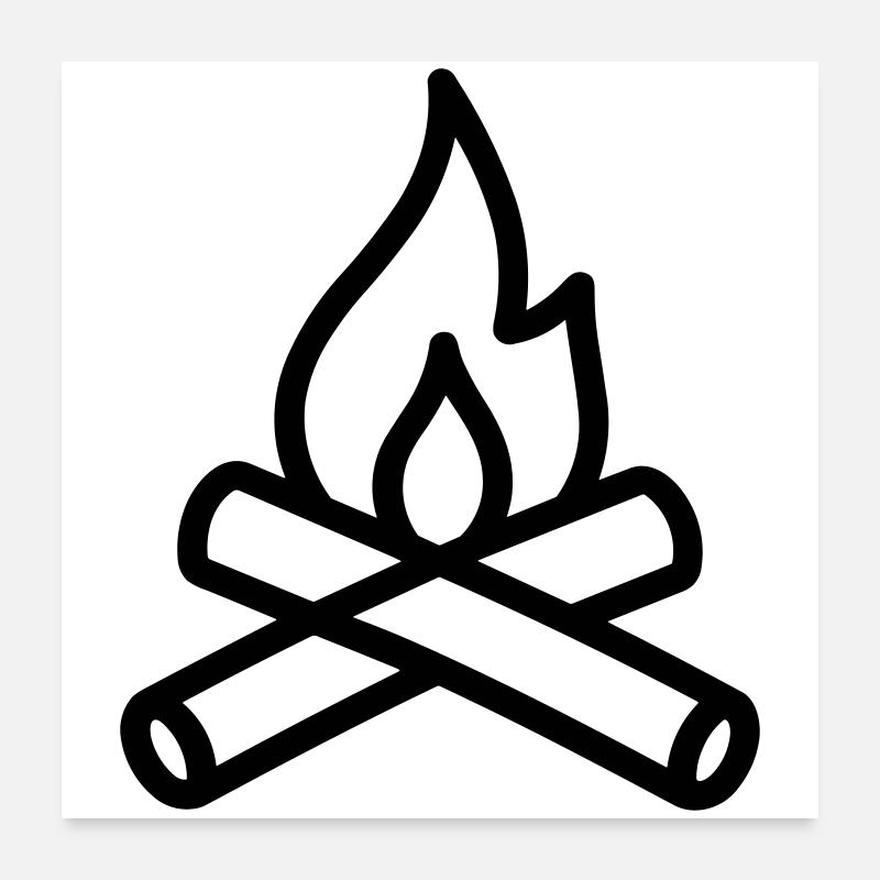 feu de camp Poster 60 x 60 cm