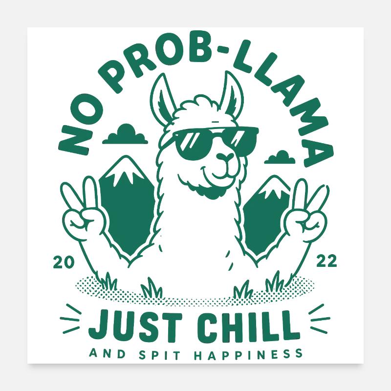 Lama de méditation Llamaste Poster 60 x 60 cm