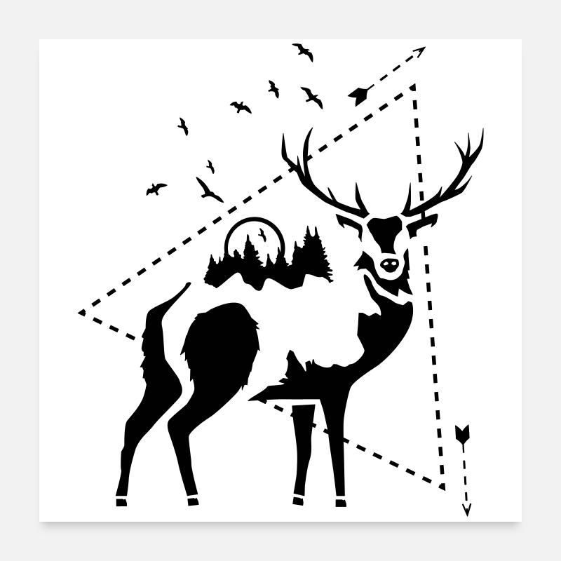 HIRSCH - NATURE Poster 24" x 24" (60x60 cm)
