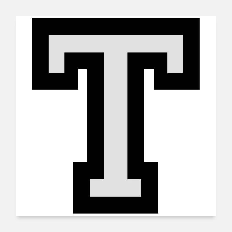 Letter T two-color Poster 24" x 24" (60x60 cm)