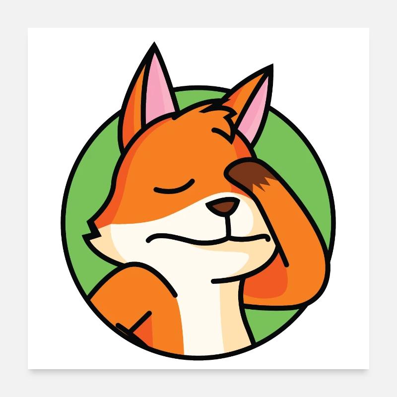 Facepalm Fox Poster 60 x 60 cm