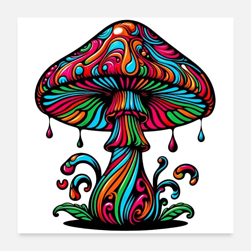 Fungo Funghi Mushroom Mushrooms Poster 24" x 24" (60x60 cm)