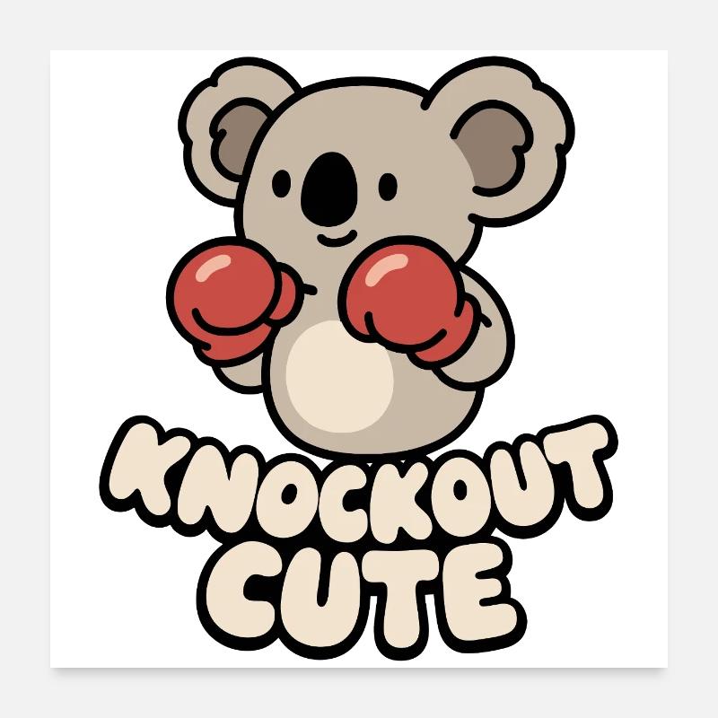 Koala Knockout Cute Poster 60x60 cm