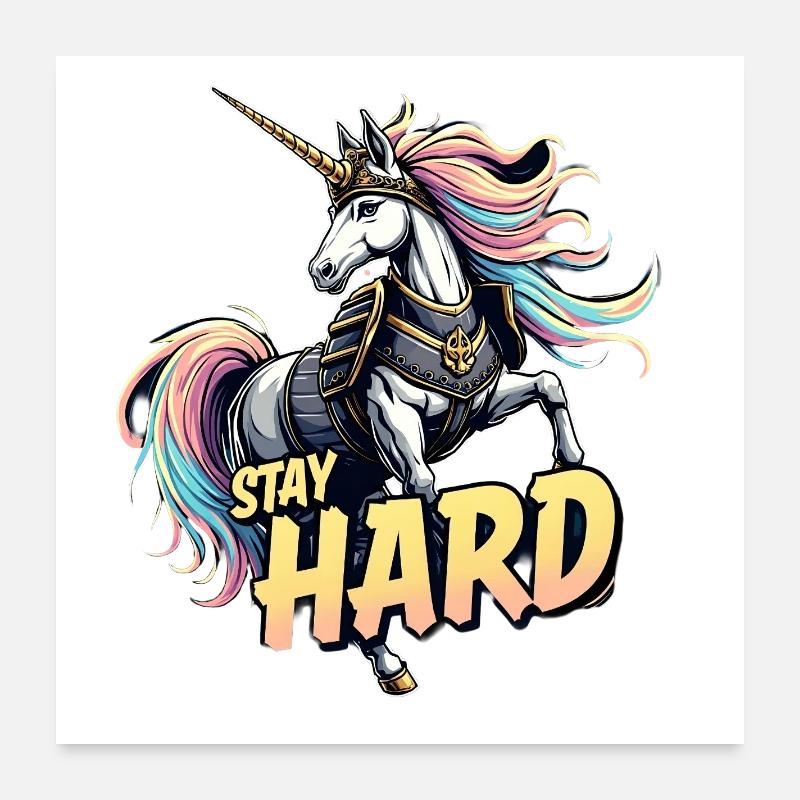 Armure de licorne Restez dur Poster 60 x 60 cm