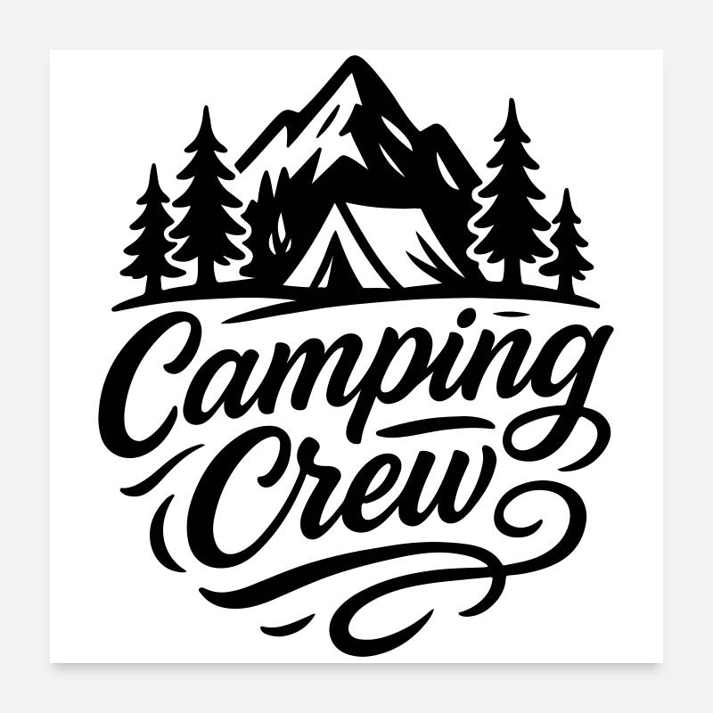 Camping Crew Poster 60x60 cm